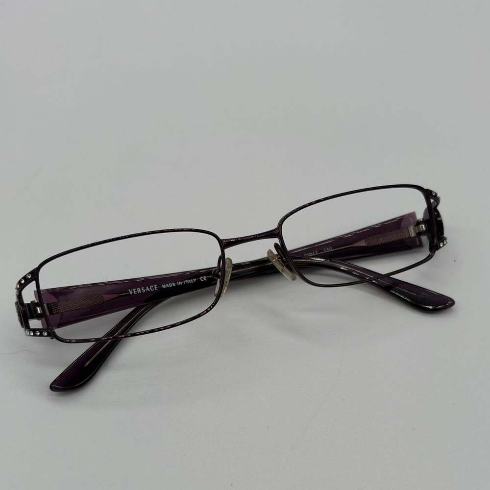 Versace Vintage 1093-B 1178 Purple Metal Rectangular Eyeglass Frames Italy